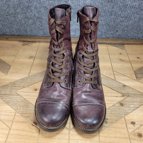 Taos Crave Merlot Leather & Suede Boots, Women’s Size 41 (10-10.5) Zipper - Picture 3 of 13